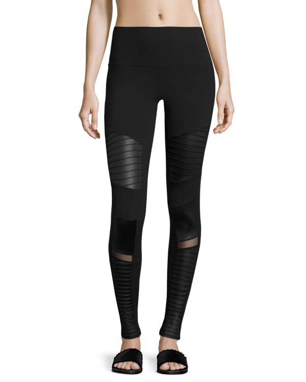 Alo Yoga West Coast Laser-Cut Performance Leggings, Black - Bergdorf Goodman