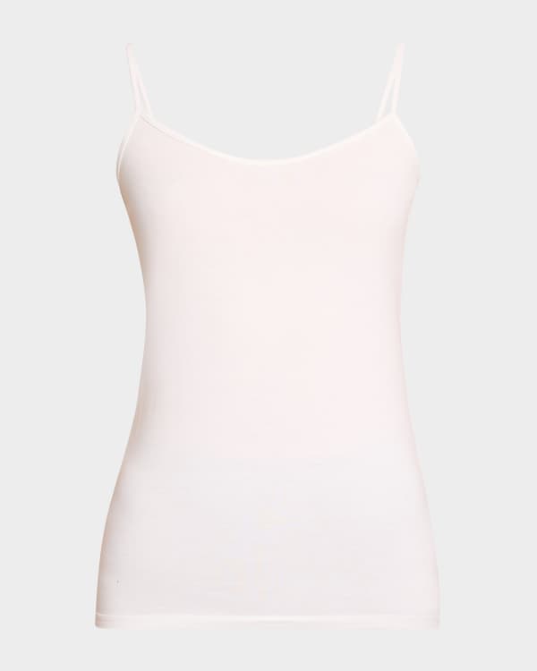 LESET Cotton Pointelle Scalloped Tank Top