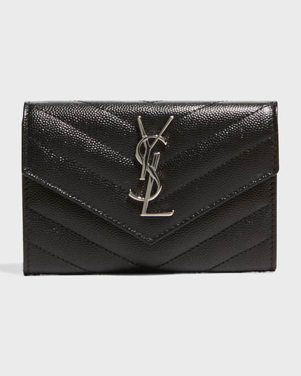 Saint Laurent YSL Monogram Small Pouch in Smooth Leather Neiman Marcus