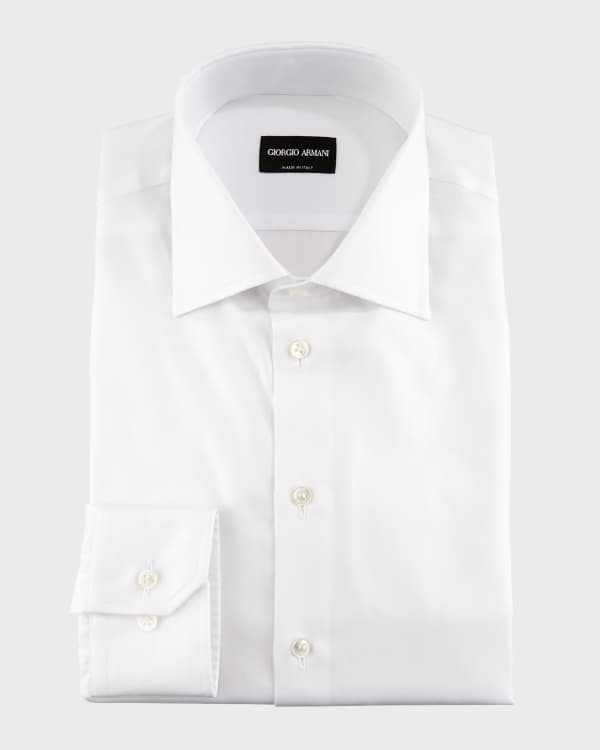 Men's White Formal Long Sleeve Shirt, Dinner Dress White