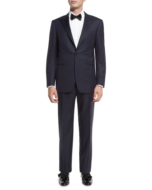 Canali Super 130s Twill Wool Two-Piece Suit | Neiman Marcus