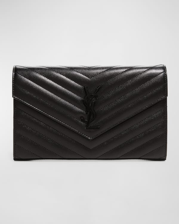 Monogram Small Leather Wallet in Black - Saint Laurent