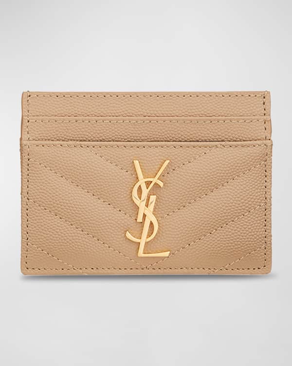 YSL Monogram Card Case in Quilted Smooth Leather