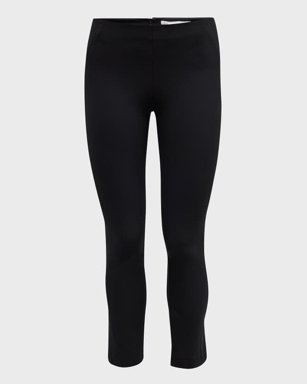 $295 Theory Women Black Yoke Core Scuba Stretch Leggings Pants Size M