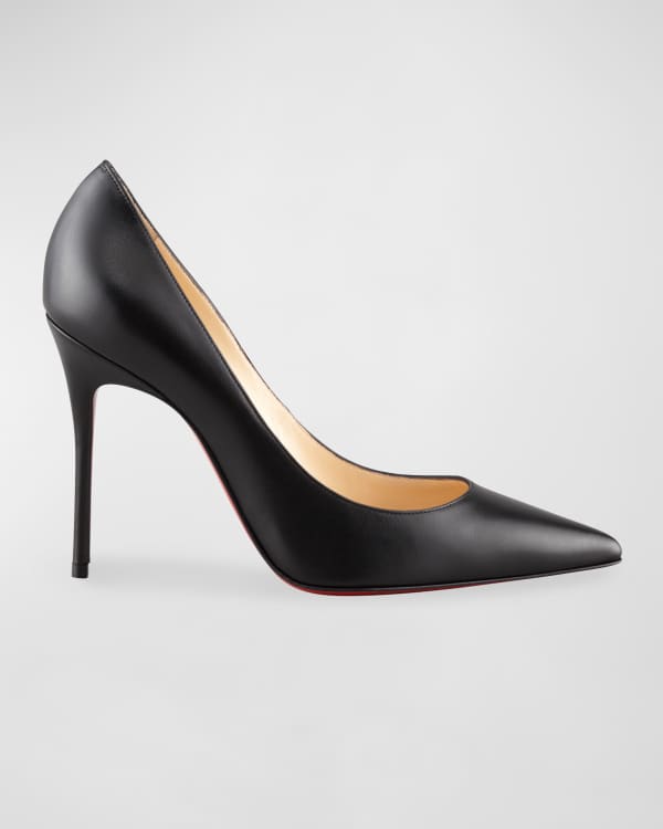 Christian Louboutin Apostrophy Leather Pointed Red-Sole Pumps