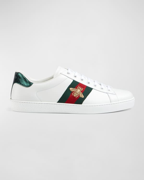 Gucci Men's New Ace Leather Low-Top Sneakers | Neiman Marcus