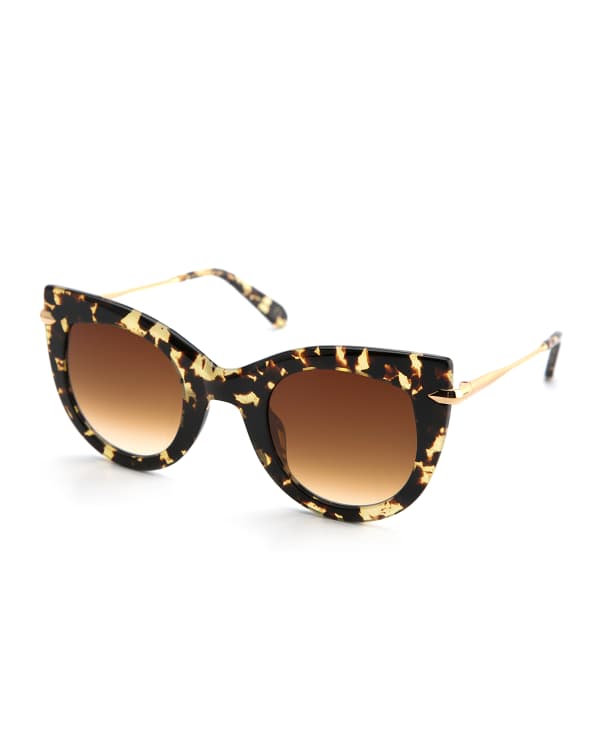 Tory Burch Metal Lattice Sunglasses, Brass | Neiman Marcus