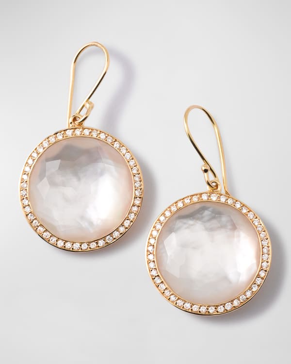 Ippolita Nova 18k Gold Pear Drop Earrings w Pearls Neiman Marcus