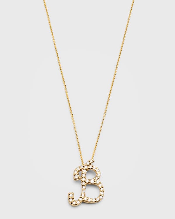 Roberto coin diamond initial necklace Clearance
