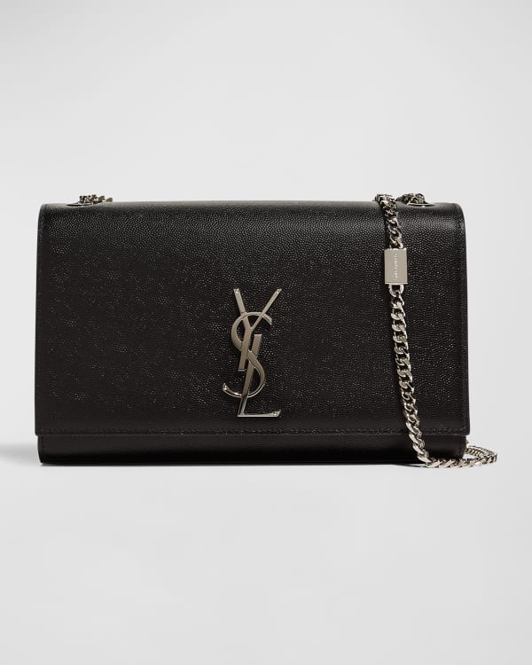 Saint Laurent Kate Small YSL Monogram Grain de Poudre Crossbody Bag on  Chain