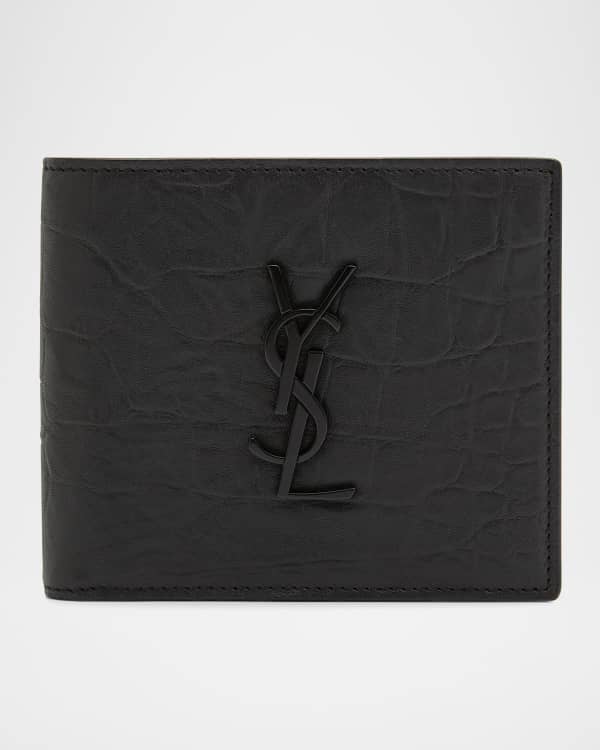 Saint Laurent Men's Micro-Stud Leather Wallet | Neiman Marcus