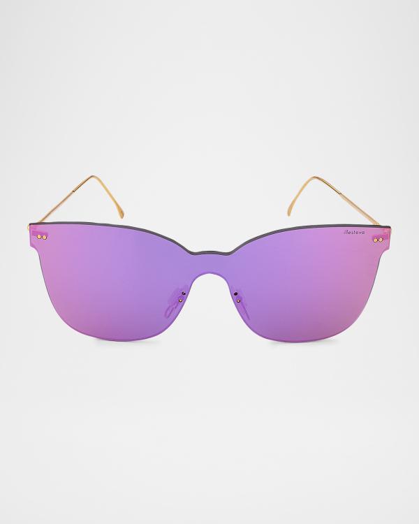 Illesteva Allen M Round Metal Sunglasses | Neiman Marcus display picture 3