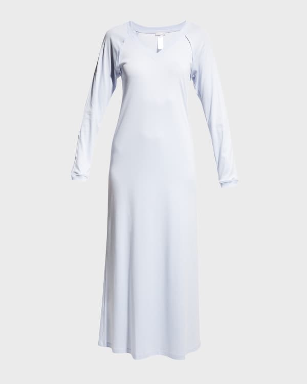 Hanro Moments Short-Sleeve Long Nightgown - Bergdorf Goodman