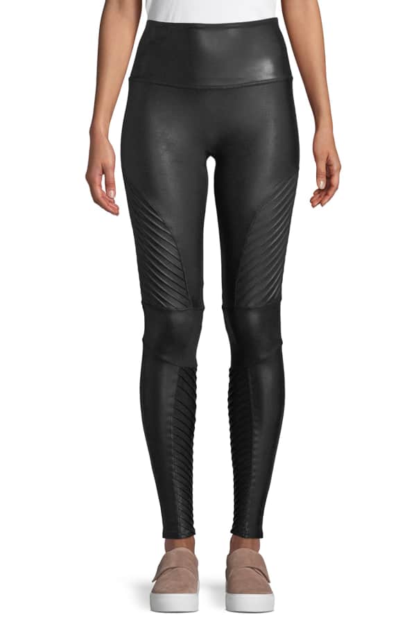 Spanx Quilted Faux-Leather Leggings | Neiman Marcus