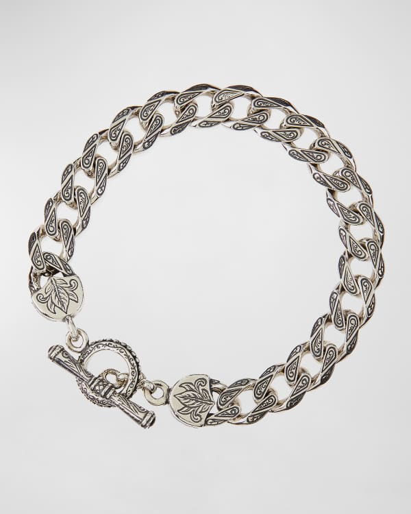 David Yurman Men's Deco Beveled Link Bracelet in Silver with Pavé ...