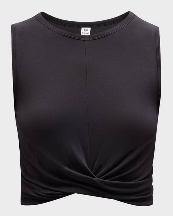 Alo Yoga Seamless Cable-Knit Fleece Long-Sleeve Crop Top