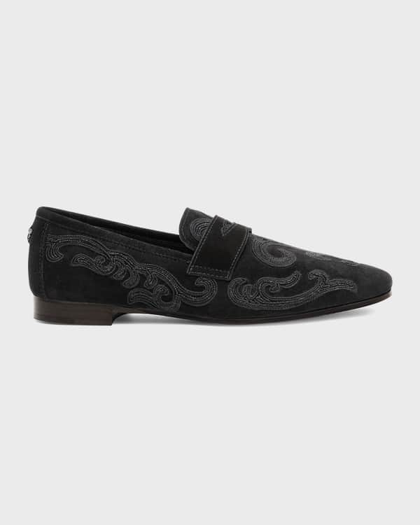 Bougeotte Suede SlipOn Penny Loafers Neiman Marcus