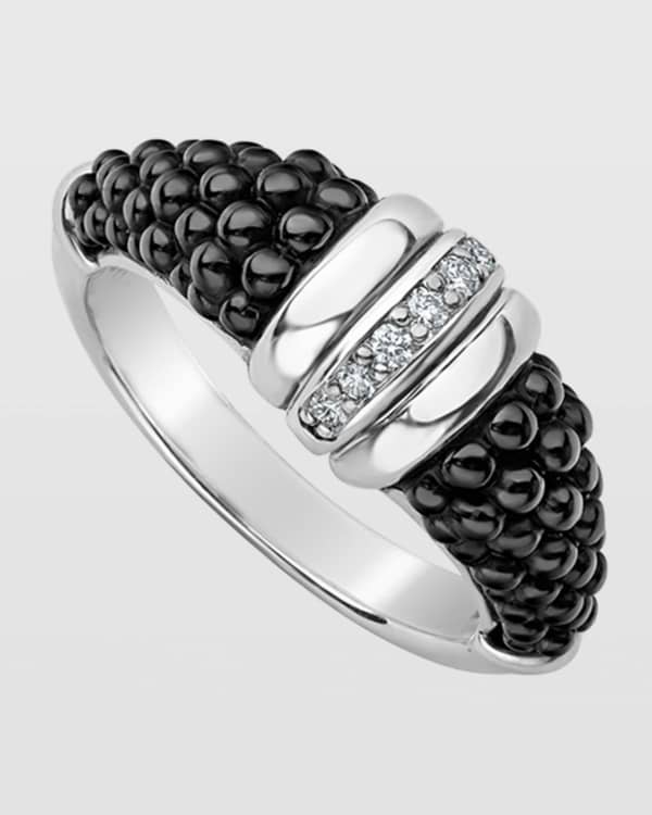 LAGOS Maya Onyx Diamond Two Finger Ring Neiman Marcus