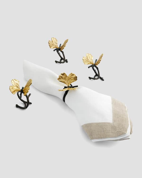 MacKenzie Childs Butterfly Toile Napkin Rings Set of 4 Neiman Marcus