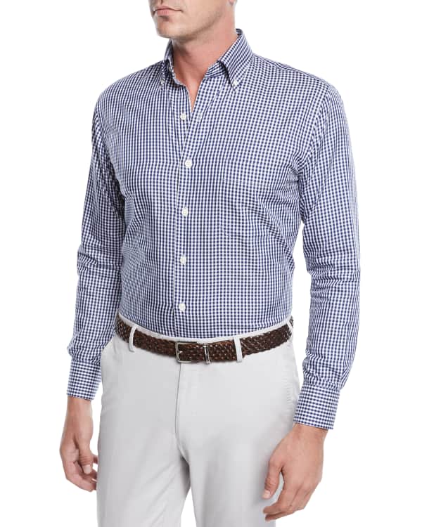 Peter Millar Men's LongSleeve Collins Gingham Sport Shirt Neiman Marcus