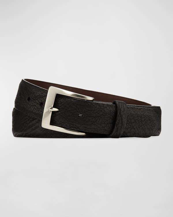 Simonnot Godard Black Nubuck Crocodile Belt