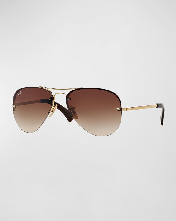 V Sei Aviator Sunglasses in Brown - Valentino