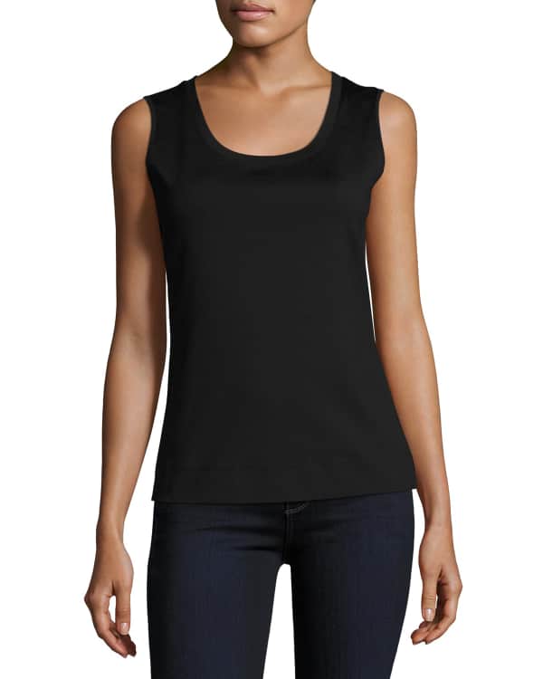 Eileen Fisher Scoop-Neck Fine Stretch Jersey Tank | Neiman Marcus