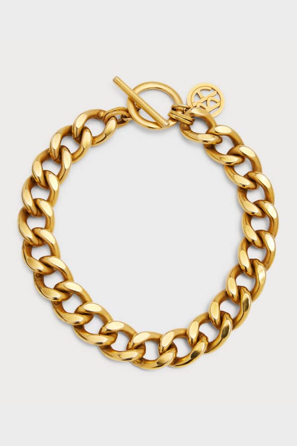NEST Jewelry Hammered Gold Link Necklace | Neiman Marcus
