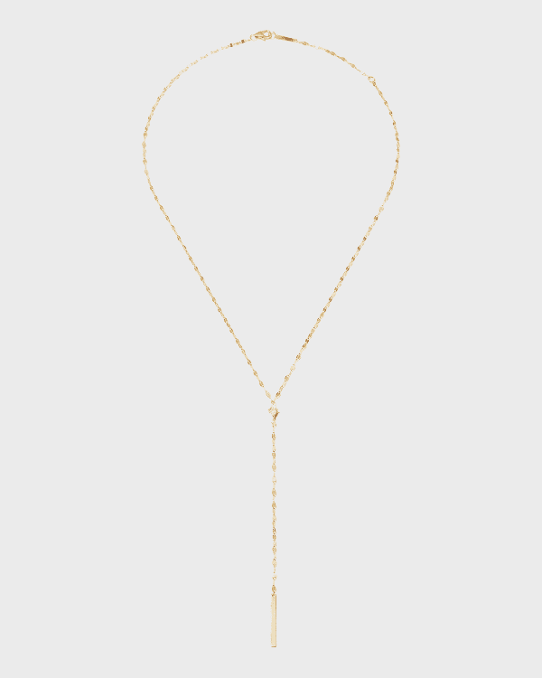 LANA 14k Gold Mega Electric Diamond Bar Lariat Necklace, 18" Neiman