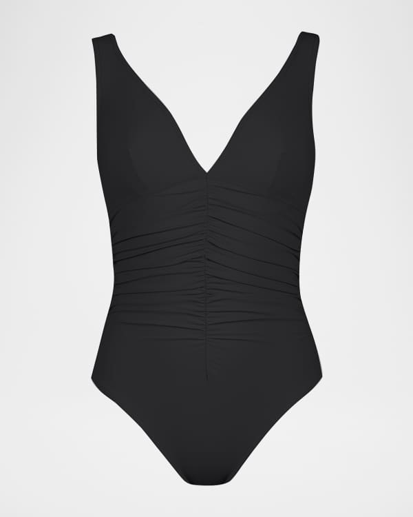 Karla Colletto Zaha Ruched One Piece Swimsuit Neiman Marcus