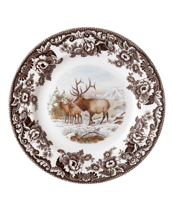 Spode Woodland American Wildlife Black Bear Dinner Plate Neiman Marcus