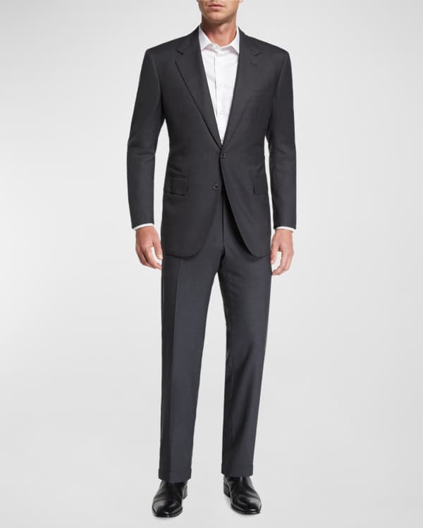 GIORGIO ARMANI スーツ セットアップ super 150's Giorgio Armani Men's Super 150s Striped Peak-Lapel Classic