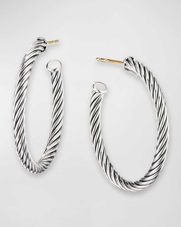 David Yurman Crossover Hoop Earrings in Silver with 18K Gold, 22mm ...