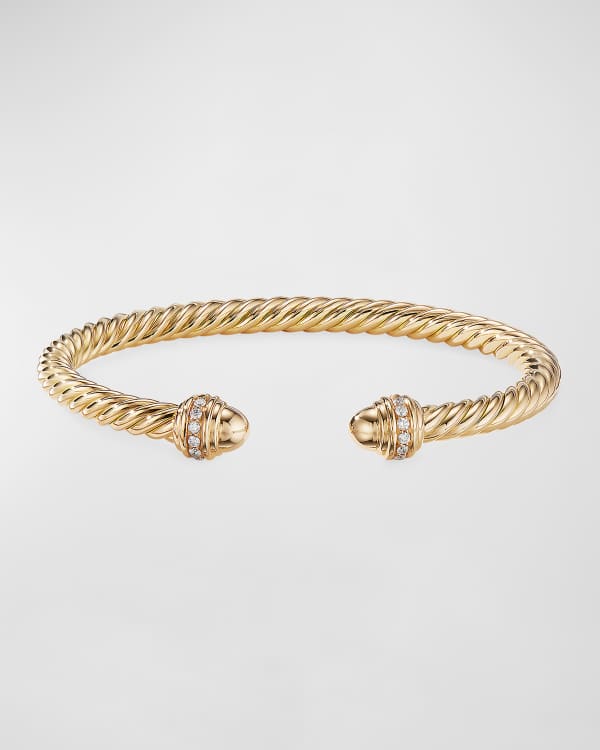 David Yurman DY Crossover Cuff Bracelet w/ 18k Gold | Neiman Marcus