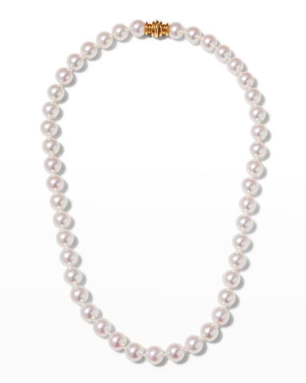 Signed Oscar De La Renta Double Strand Pearl Necklace with a Slide