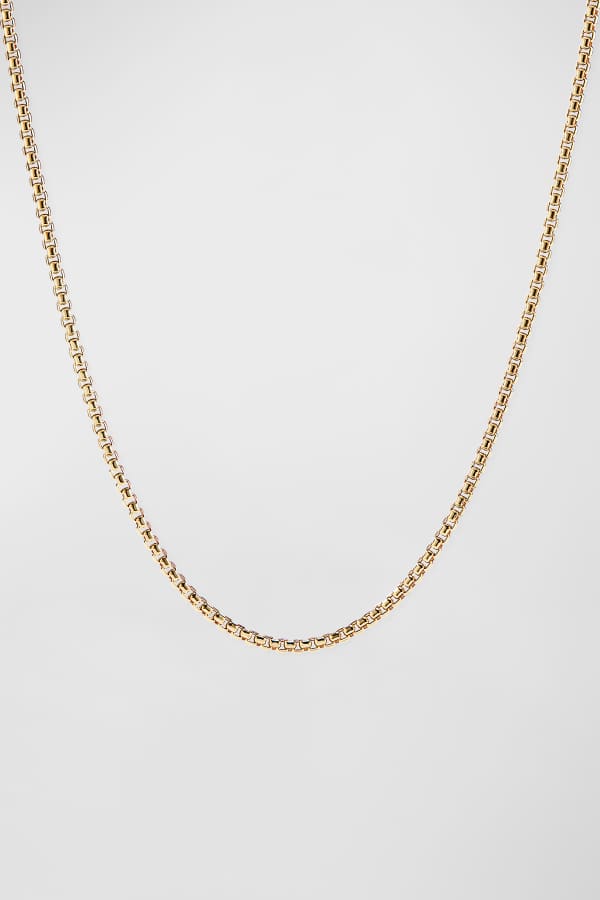 David Yurman Men's 18k Yellow Gold Box Chain Necklace Neiman Marcus