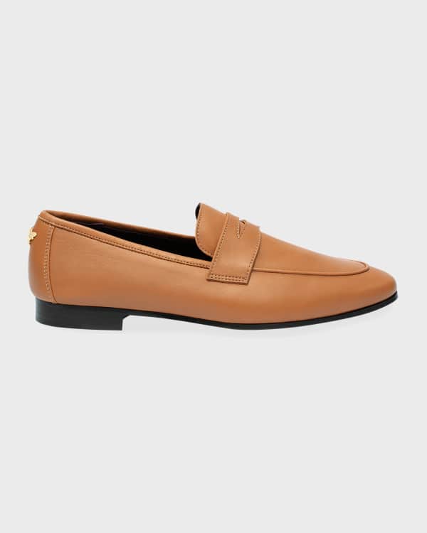 Bougeotte Suede Flat Penny Loafers | Neiman Marcus