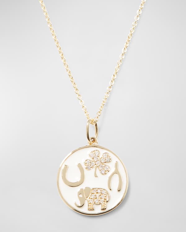Sydney Evan 14K Evil Eye Coin Medallion on Tiffany Chain Necklace