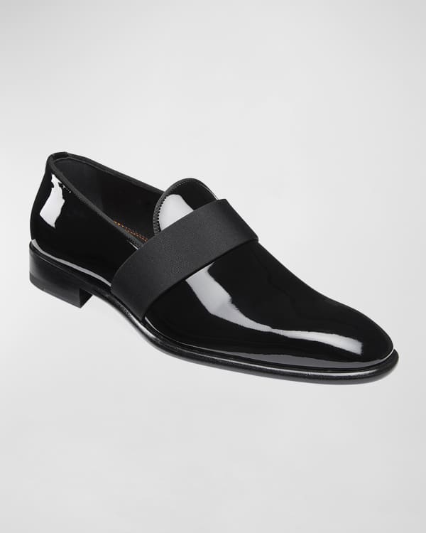 Santoni Men's Isaac Patent Leather Lace-Up Shoes | Neiman Marcus