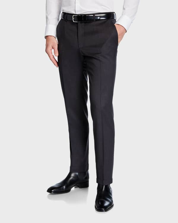 BOSS Stanino Slim-Fit Cotton Trousers, Gray