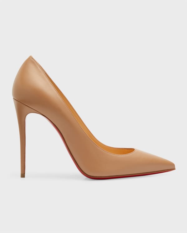 Christian Louboutin Apostrophy Leather Pointed Red-Sole Pumps | Neiman ...