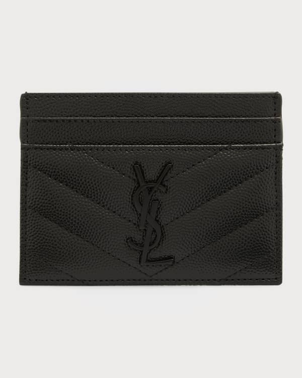 Saint Laurent Zip Fragments YSL Monogram Pouch Card Case Wallet