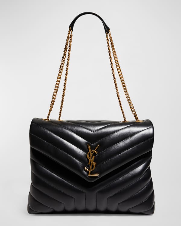 Saint Laurent Puffer Medium YSL Denim Shoulder Bag | Neiman Marcus