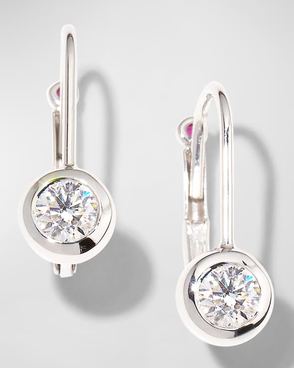 Kiki McDonough Grace Lavender Amethyst and Diamond Round Mini Drop Earrings in Yellow Gold Neiman Marcus