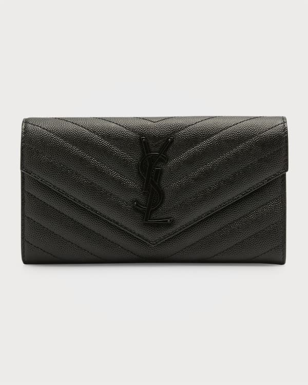 Saint Laurent YSL Monogram Polka Dot Leather Wallet Neiman Marcus