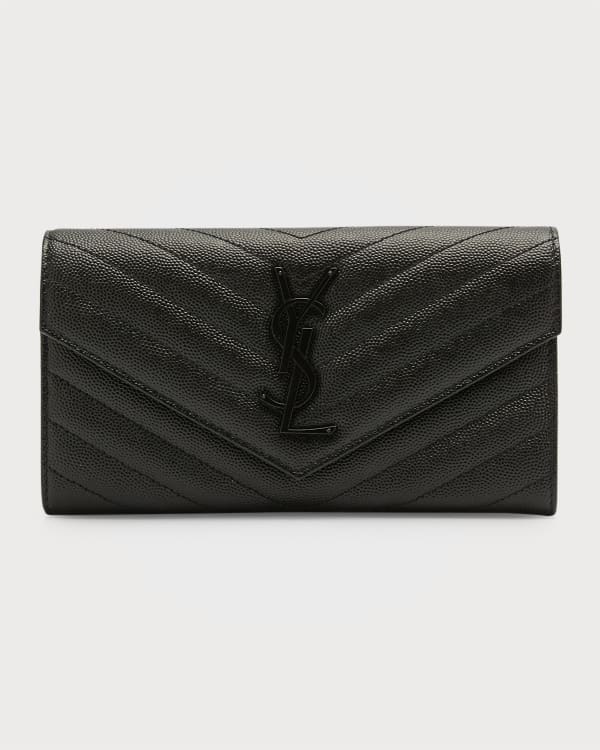 Women Black Falabella Flap Continental Wallet