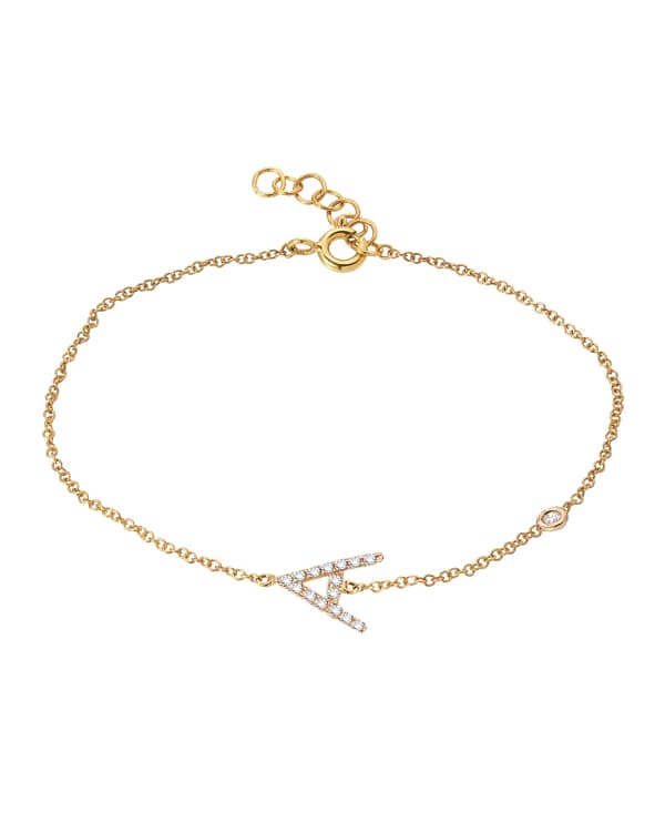 Letter K Bracelet in 14k Gold