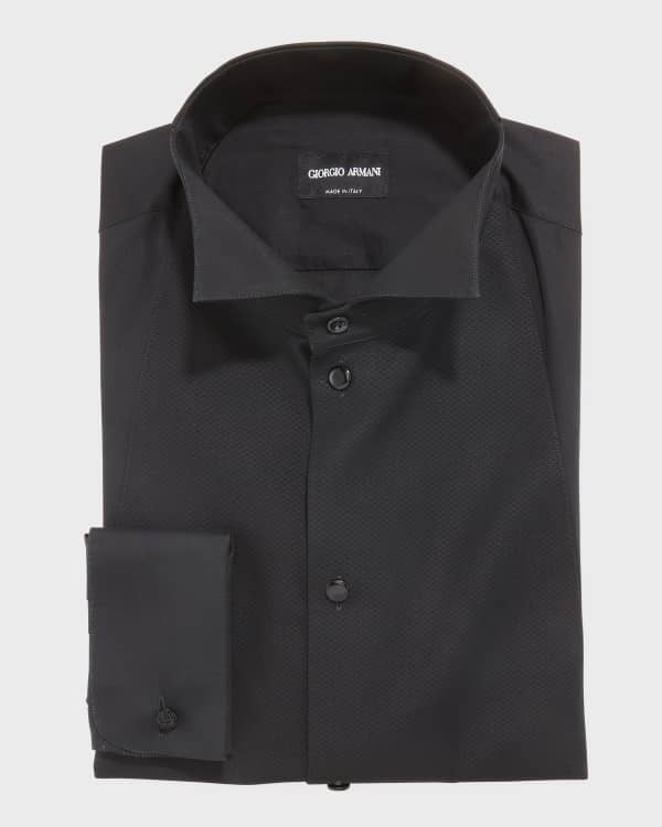 Armani black dress shirt cheap