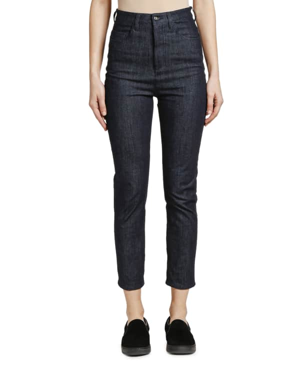 Balenciaga Organic Japanese Denim Slim-Leg Ankle Pants