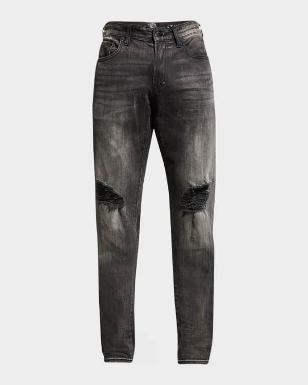 Amiri Men's Faded Skinny Jeans with Staggered Logo - Bergdorf Goodman